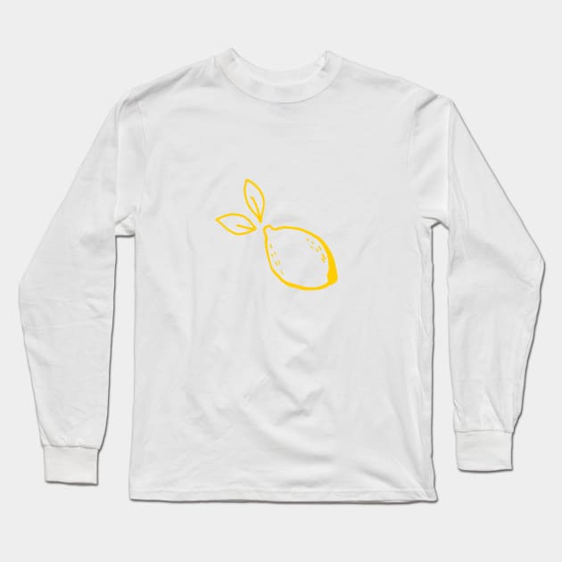 Inky Lemons - Yellow Long Sleeve T-Shirt by latheandquill